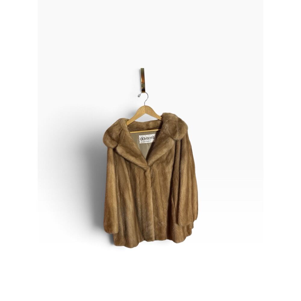 Luxury Light Brown Natural Mink Fur Jacket Coat Women Davidson Furs Sz Large - Picture 4 of 13